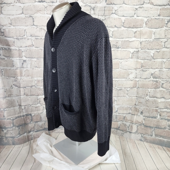 Daniel Hechter Paris Cotton Shawl Collar Grampa Cardigan Navy Size 2X Preppy - Picture 11 of 14